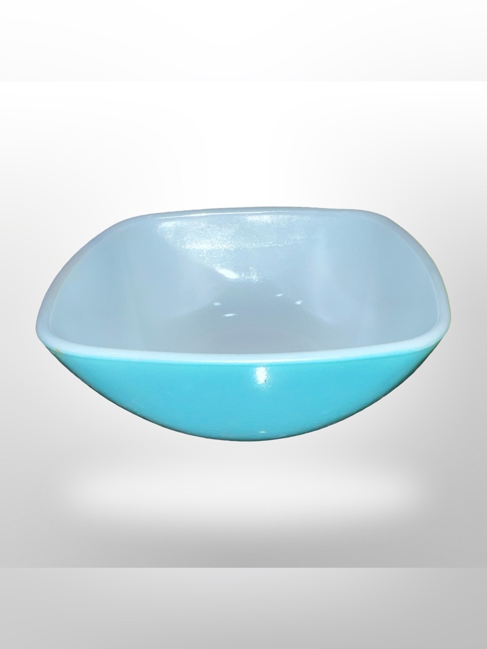 Vintage PYREX Turquoise 410 12 oz Square Bowl